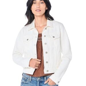 GAP WHITE DENIM JEAN JACKET CLASSIC COTTON LIKE NEW SZ MED